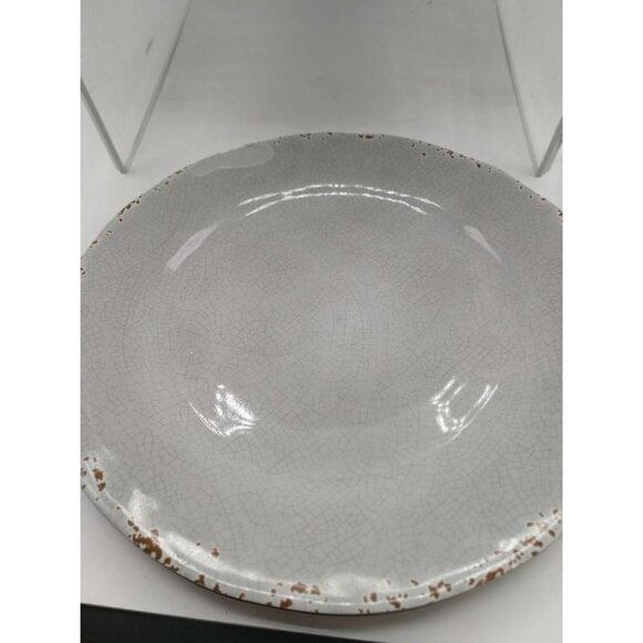 Tommy Bahama 12-Piece Rustic Stoneware Dinnerware Set - Crackle Gray With Brown - Picture 6 of 8